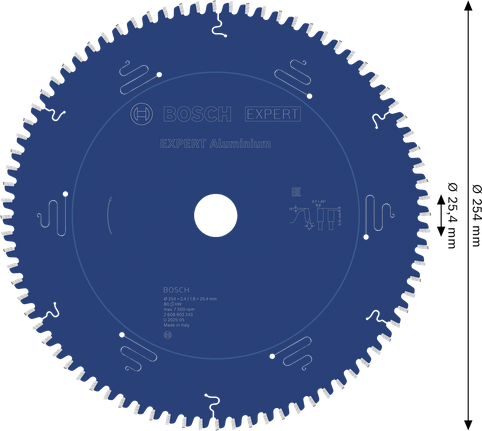 BoschEXPERT 铝制圆锯片 254 毫米 T80。